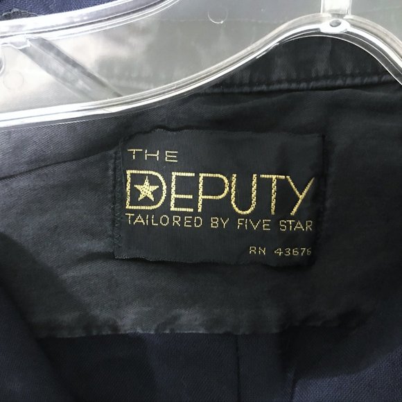 Deputy Navy Blue Short Sleeve Button Down Shirt Women M - Picture 6 of 6